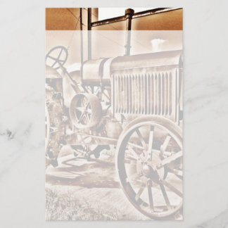 Papeterie Antique Tracteur Équipement Agricole Classic Sepia