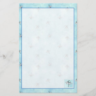 Papeterie Aquarelle bleue aux herbes chamomiques