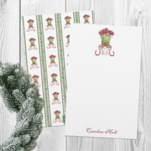 Papeterie Aquarelle Bourgogne Amaryllis Personnalisé