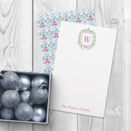 Papeterie Aquarelle Chinoiserie Ginger Jar Monogram Crest