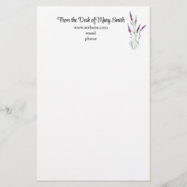 Papeterie Aquarelle Lavande personnalisée fixe