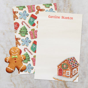 Papeterie Aquarelle Noël pain d'épices Maison Cookies