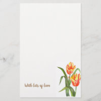 Aquarelle Parrot Jaune Tulipes Art Floral