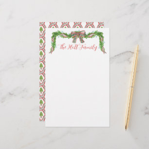 Papeterie Aquarelle Plaid Garland Noël