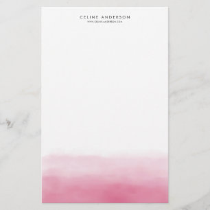 Papeterie Aquarelle rose chaud Ombre Gradient Personnalisé