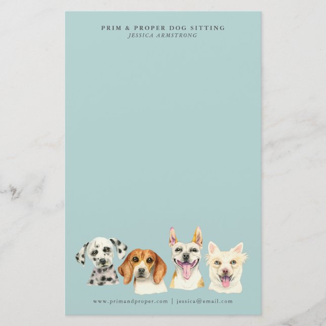 Papeterie Aquarelle se reposante de chien d'affaires (Devant)