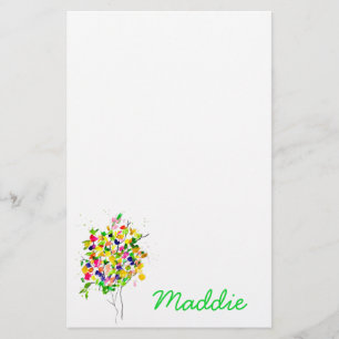 Papeterie Arbre abstrait couleur aquarelle