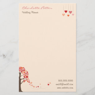 Papeterie Arbre d'amour avec Feuilles en forme de coeur