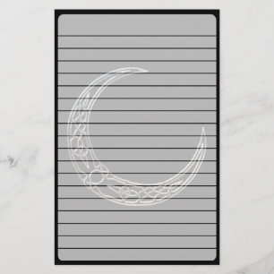 Papeterie Argent et croissant de lune de Celtic de noir