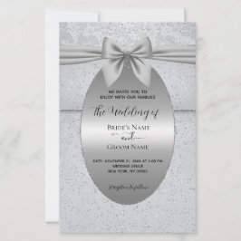 Papeterie Argent Vintage avec Faire-part de mariage Bow