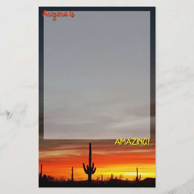 Papeterie "Arizona is Amazing !" Cactus Sunset Sonoran (Devant)