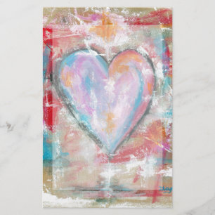 Papeterie Art abstrait de coeur imprudent peignant le bleu