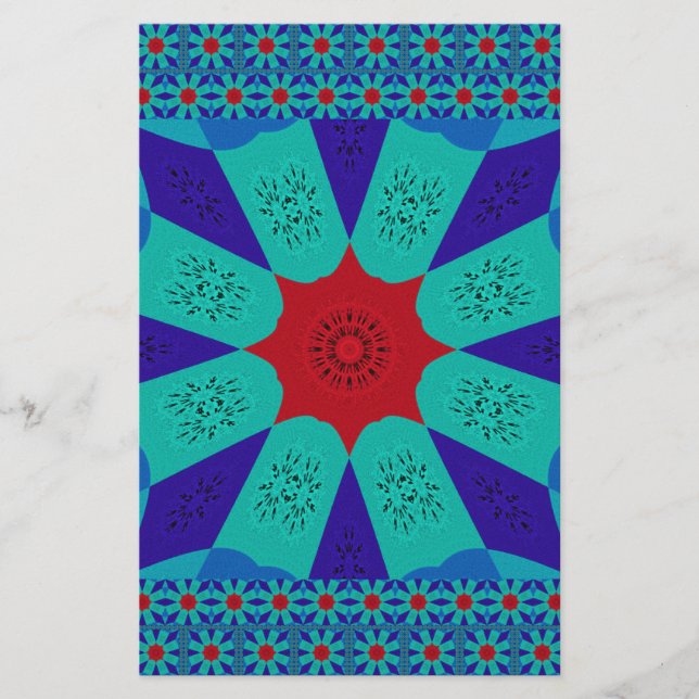 Papeterie Art Égyptien Ancien : Un Mandala Vibrant. (Devant)