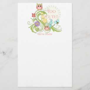 Papeterie Art floral du hibou n de rouleau lunatique mignon