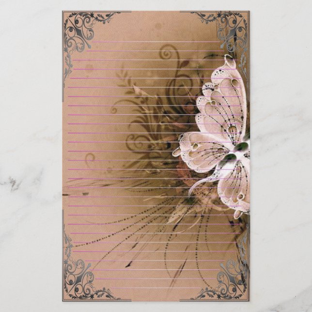 Papeterie Art merveilleux de pixel de papillons (Devant)