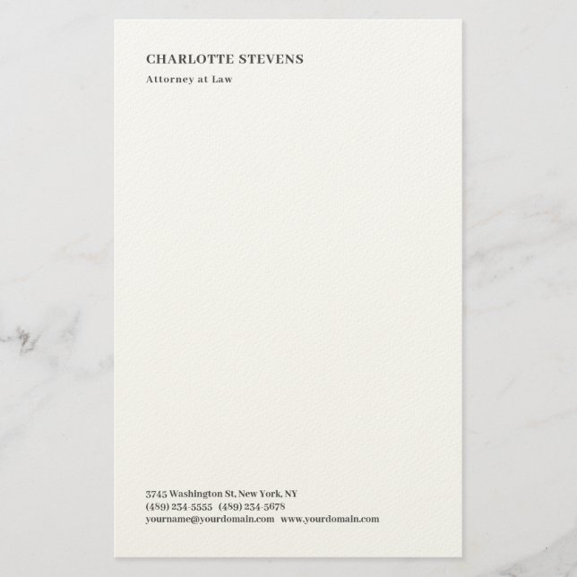 Papeterie Attorney at Law Trendy Minimalist Elegant Simple (Devant)