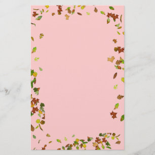 Papeterie AUTOMNE / FEUILLES D'AUTOMNE, Rose