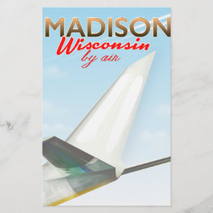 Papeterie Avis de vol Vintage Madison Wisconsin USA