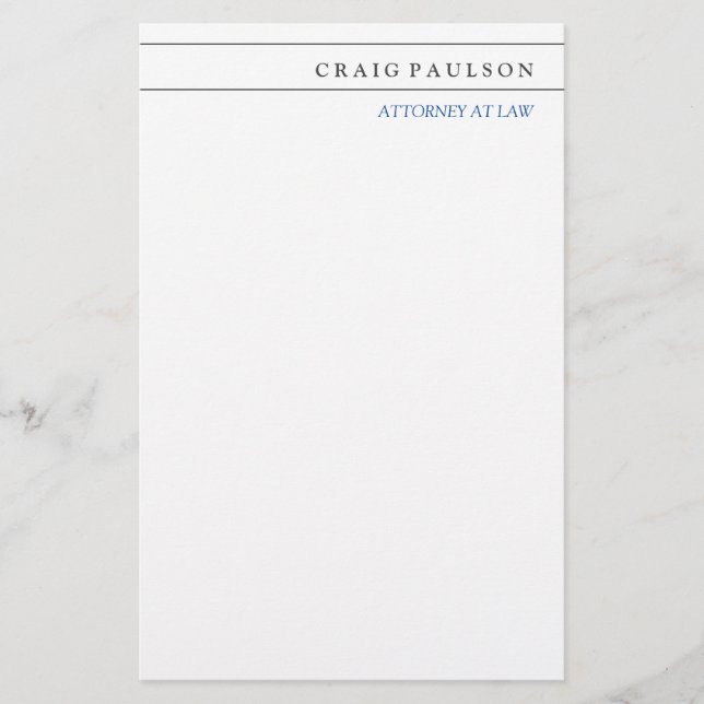 Papeterie Avocat-conseil noir blanc à la profession de droit (Devant)