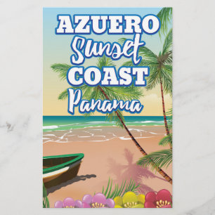 Papeterie Azuero Côte du coucher de soleil Panama affiche de