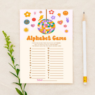 Papeterie Baby shower Alphabet Super des années 70