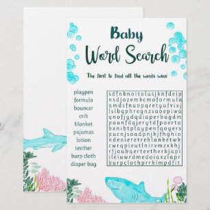 Papeterie Baby shower Game Card Recherche Word