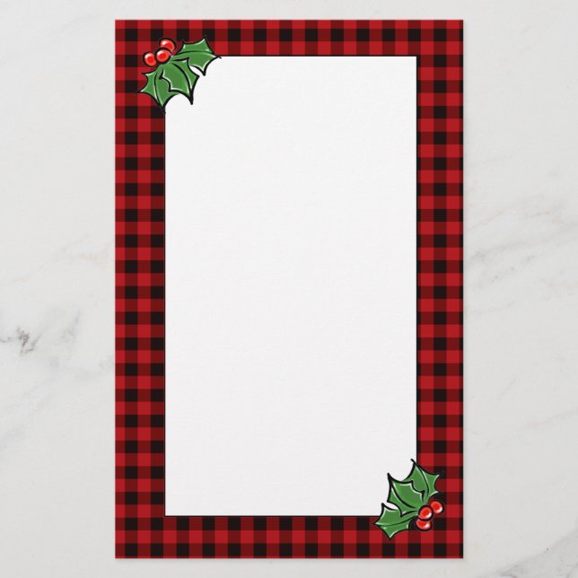 Papeterie Baies feuilles saintes classique bison rouge plaid (Devant)