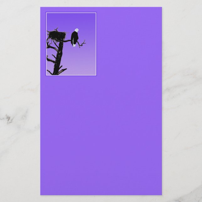 Papeterie Bald Eagle at Sunset - Art original de la faune (Devant)