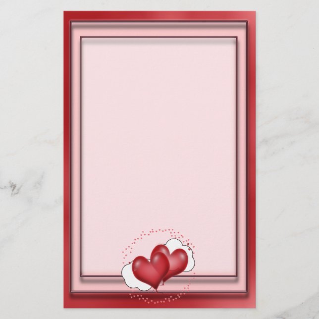 Papeterie Ballons Coeurs Avec Petits Coeurs (Devant)