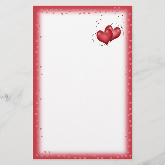 Papeterie Ballons Coeurs Avec Petits Coeurs (Devant)