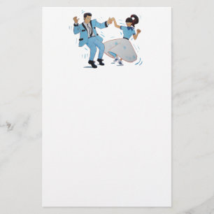 Papeterie Bande dessinée classique de danseurs de swing de