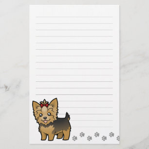 Papeterie Bande dessinée Yorkshire Terrier (cheveux courts