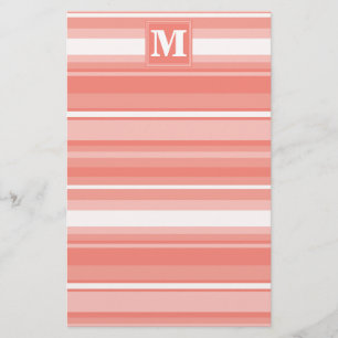 Papeterie Bandes de corail monogramme