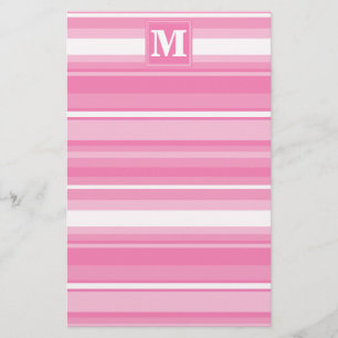 Papeterie Bandes rose monogramme