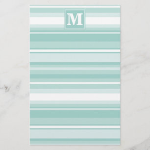 Papeterie Bandes vertes de menthe monogramme