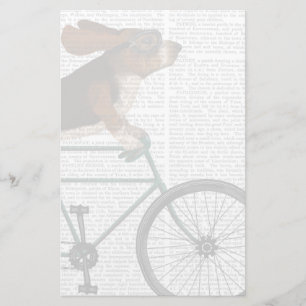 Papeterie Basset Hound sur bicyclette
