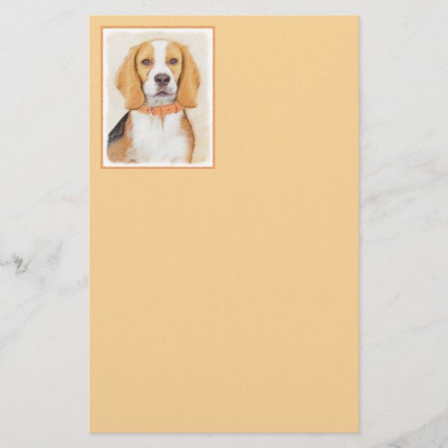 Papeterie Beagle Hound Dog Peinture Animal Art original (Devant)