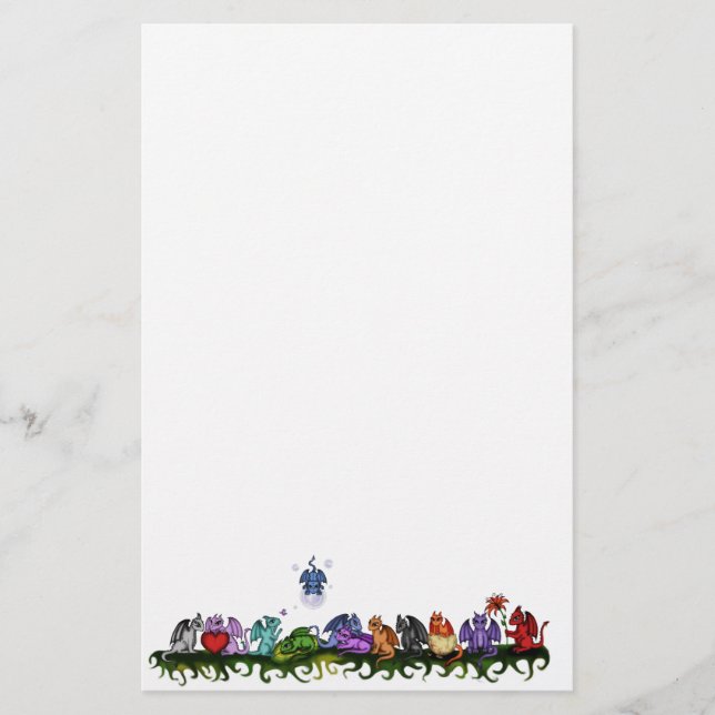 Papeterie beaucoup de dragons mignons (Devant)