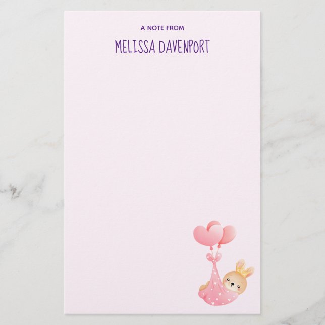 Papeterie Bébé mignon dans une couverture de coeur (Devant)