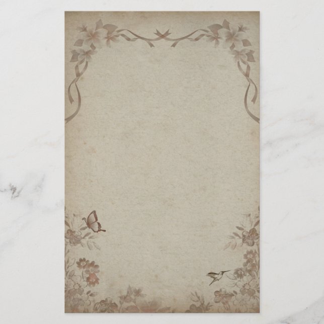 Papeterie Beige vintage Floral (Devant)