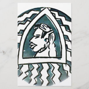 Papeterie Belle Africaine Bongo Massai Portrait Tribal Art