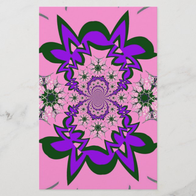 Papeterie Belle Bébé rose Floral Purple Shade Motif Art (Devant)
