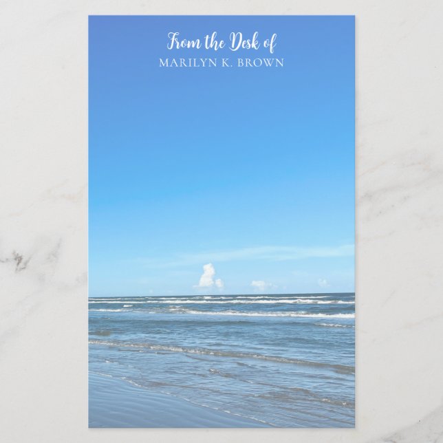 Papeterie Belle Blue Ocean Waves Seashore Photographie (Devant)