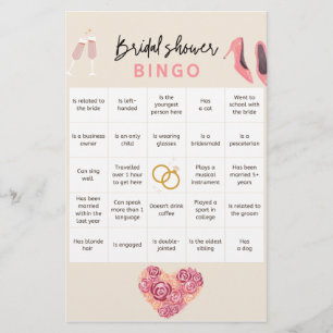 Papeterie Bingo pour l'enterrement de vie de jeune fille