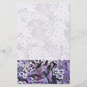 Papeterie BIRD NEST, blanc bleu pourpre