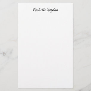 Papeterie Blanc clair Simple Nom moderne Modifier Calligraph