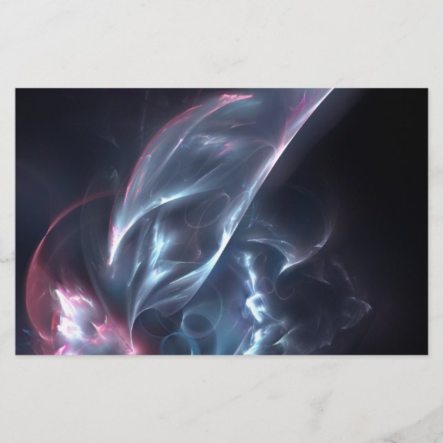 Papeterie Bleu nébuleux Abstrait et violet (Devant)