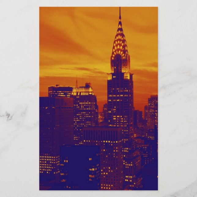 Papeterie Bleu Orange Pop Art New York City (Devant)