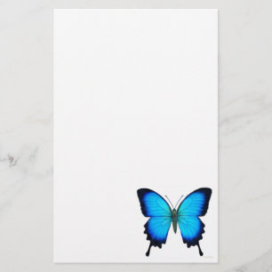 Papeterie bleue de papillon d'Ulysse