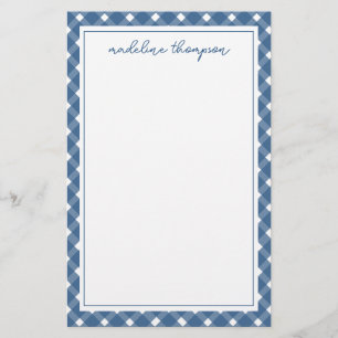 Papeterie Bloc-notes de base En vichy bleu marine